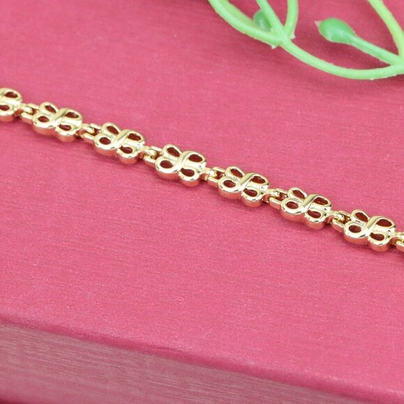 "Rose Gold Plated Heart Link Chain Bracelet in High Quality Brass, XPBL1089 - Picture 5 of 13